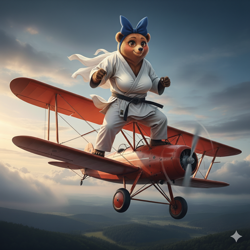 Ninja bear on plane female.png