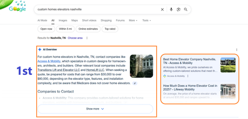 custom homes elevators nashville AI Overview.png
