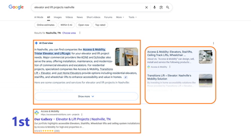 elevator and lift projects nashville 1st and AI Overview.png