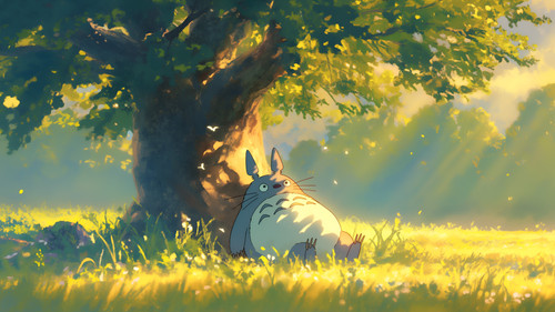 totoro chilling under tree summer day pc wallpaper 4k.jpg