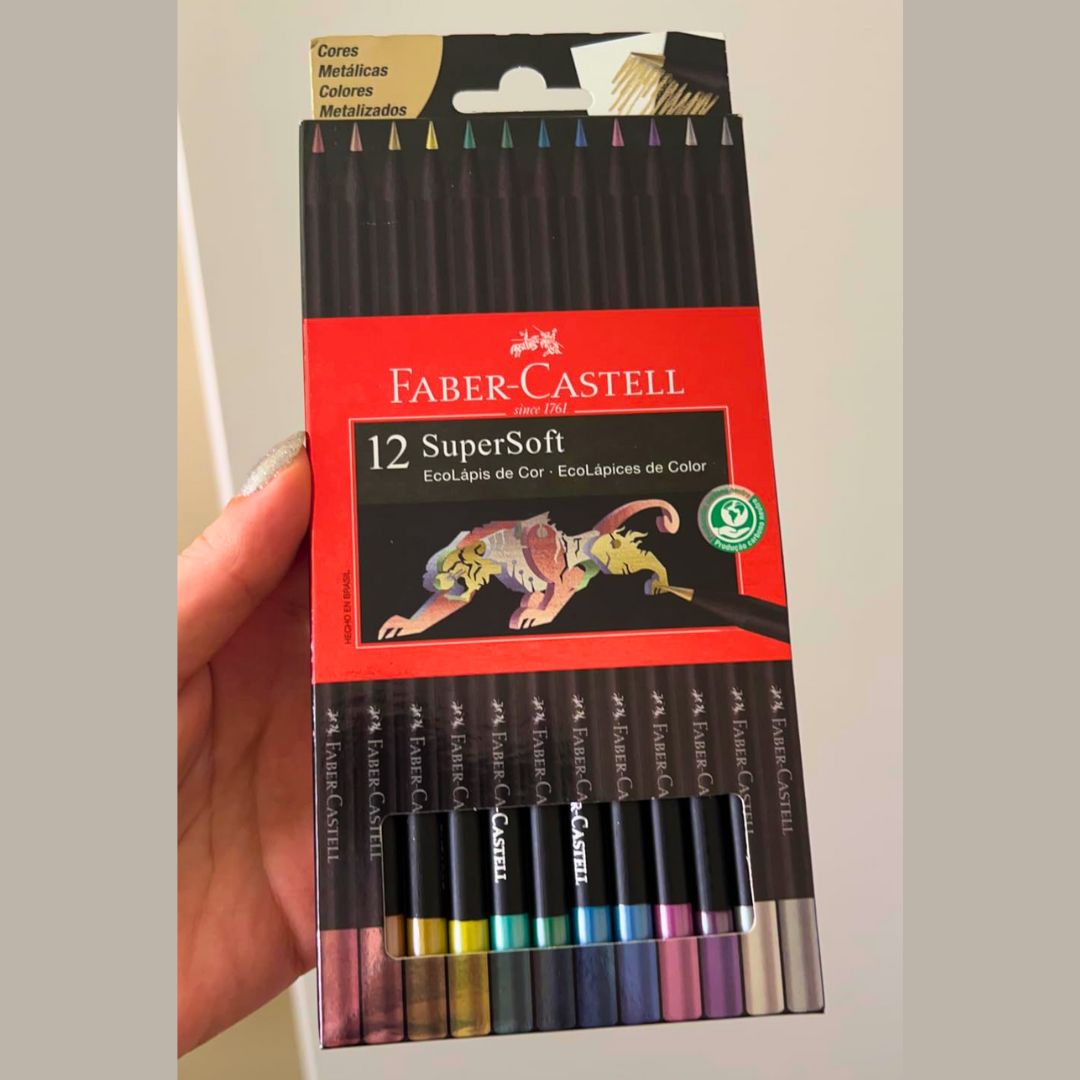 EcoLápis de Cor SuperSoft Cores Metálicas, Faber-Castell, 12 Cores, 1 Cartela – 120712SOFTMET EcoLápis de Cor SuperSoft Cores Metálicas, Faber-Castell, 12 Cores, 1 Cartela – 120712SOFTMET