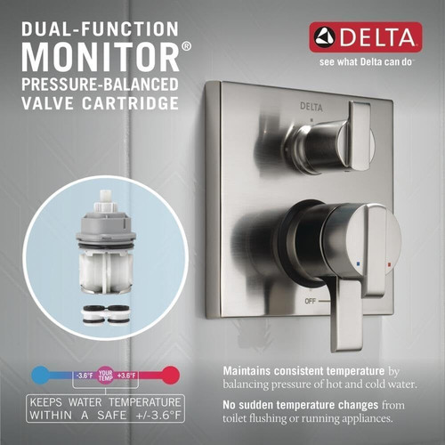 17 Series Integrated Diverter Trim with Three Function Diverter Less Diverter Handle In Matte Black .1
