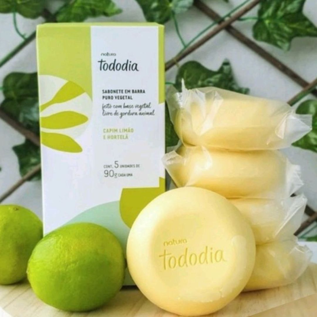 Sabonete Natura Tododia capim limão e hortelã 5 unidades de 90g