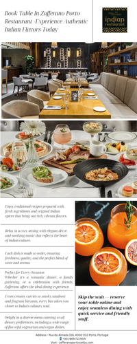 Book Table In Zafferano Porto Restaurant – Experience Authentic Indian Flavors Today.png
