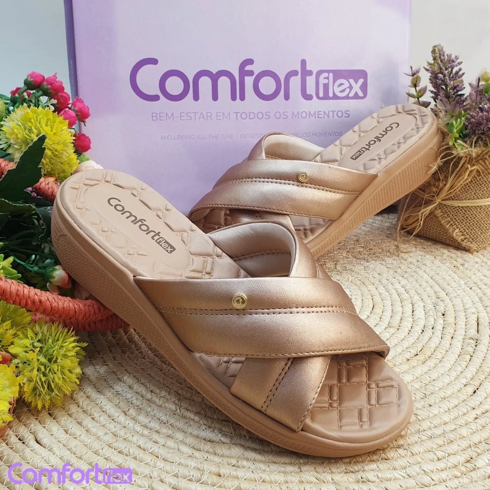 Tamanco Casual Feminino 2586301 Salto Anabela Comfortflex