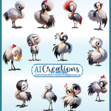 RED CRESTED CRANE AI CREATIONS