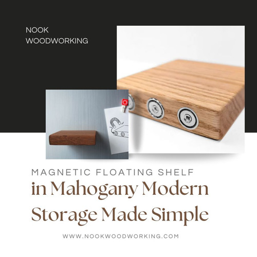 Magnetic Floating Shelf in Mahogany Modern Storage Made Simple.jpg