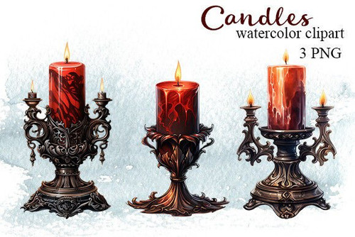 Candles Watercolor Clipart 76987230.jpg