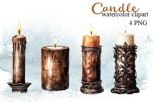 Candle Watercolor Clipart 76993691.jpg