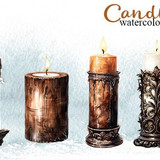 Candle Watercolor Clipart 76993691