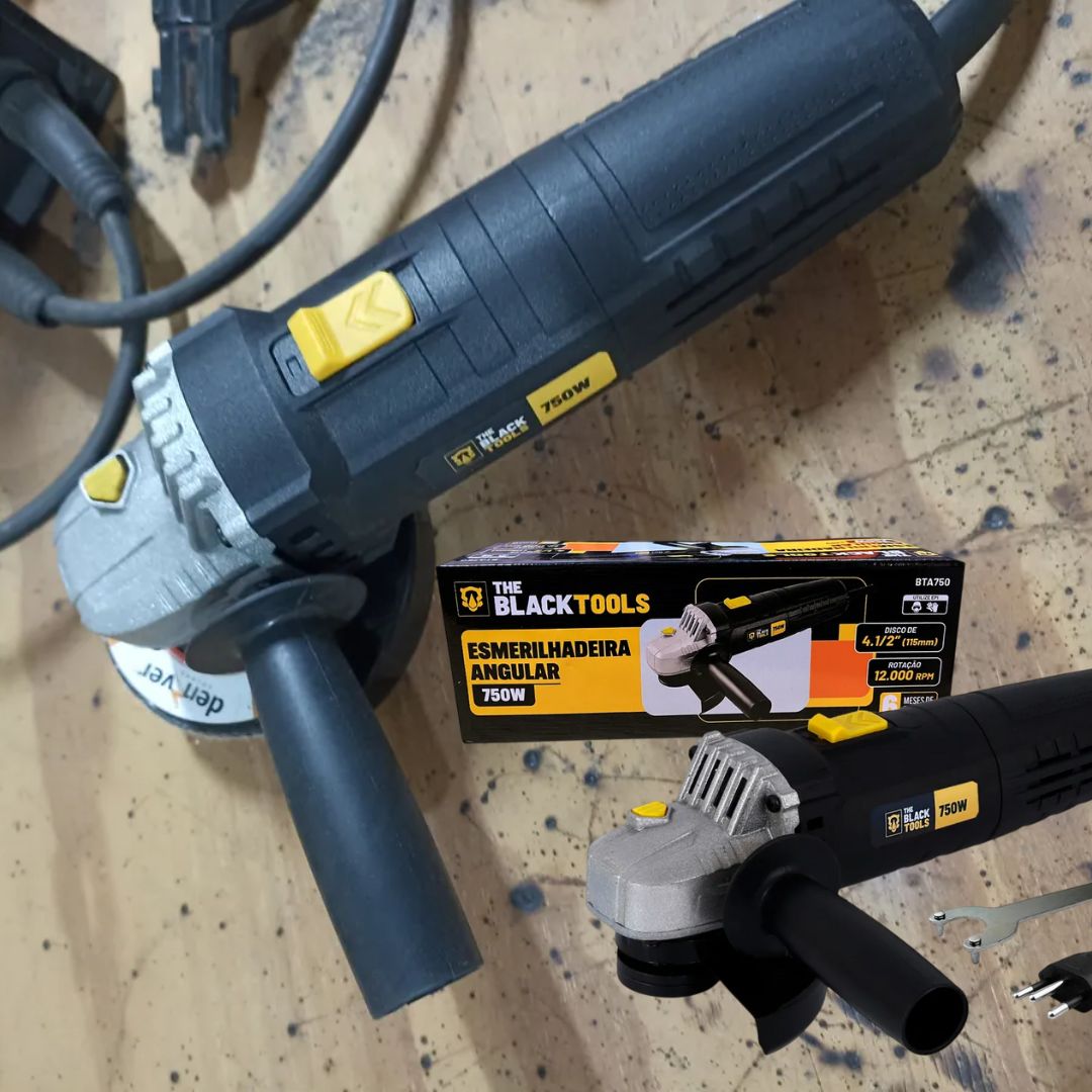 Esmerilhadeira Angular Profissional 4.1/2 Pol. 750w Cor Preto Frequência 60Hz