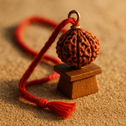 20250922 1328 Rudraksha Pendant Close Up simple compose 01k5r6t7gee4baqxxpck2dk5rd.png