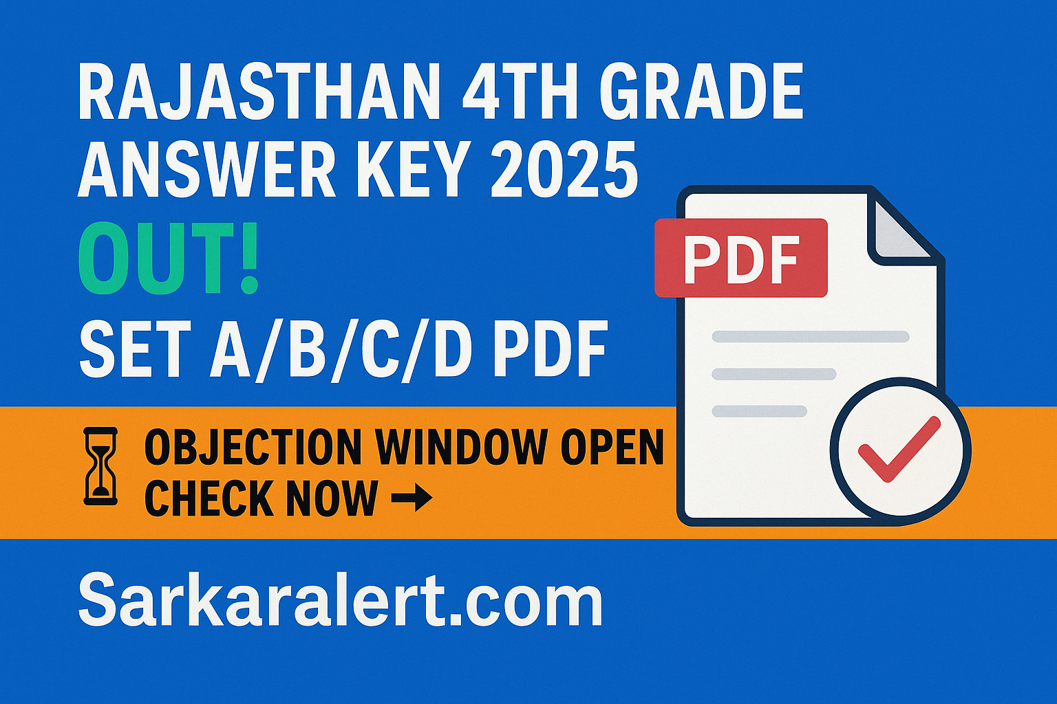 Rajasthan 4th Grade Answer Key 2025 Download Official PDF, Objection & Result Timeline