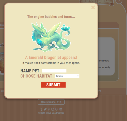 Alchemized an emerald dragon!.png