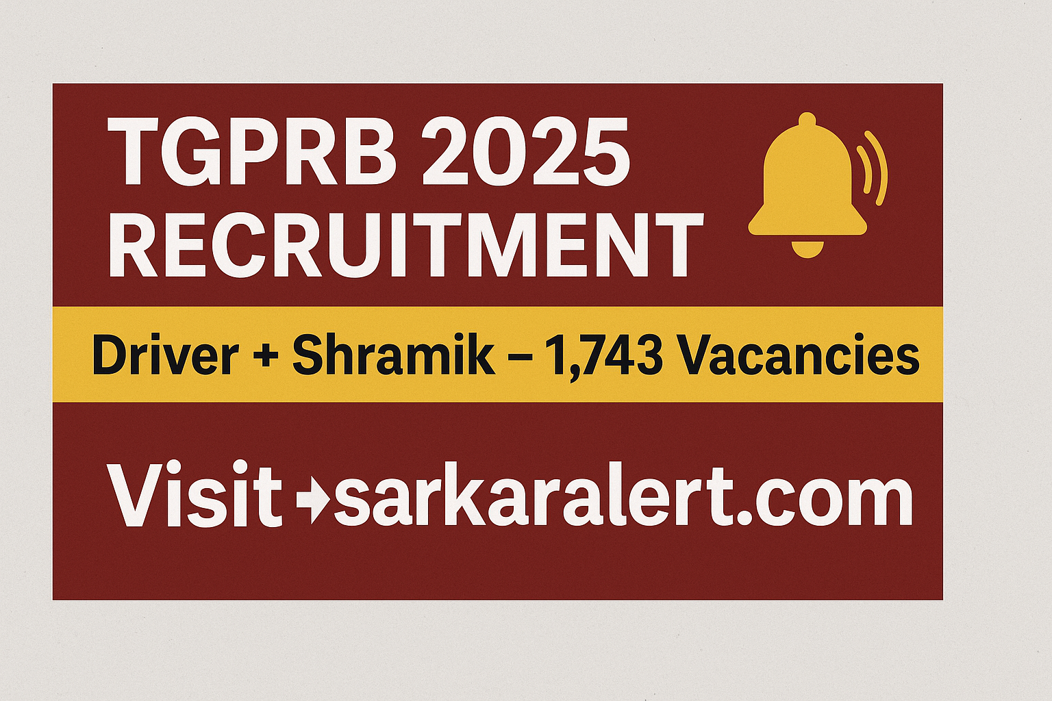 TGPRB Driver Recruitment 2025 Apply Online — Notification, Eligibility, Dates