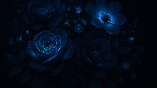 dark floral bouquet with bioluminescent petals hd black.jpg