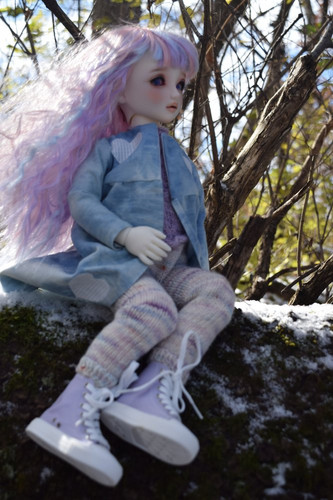 Snowy day! Only picture that turned out all right, wig was not here for it today.