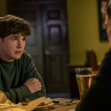 L-R: Jack Alcott as Harrison Morgan and Michael C. Hall as Dexter Morgan in Dexter: Resurrection, ep