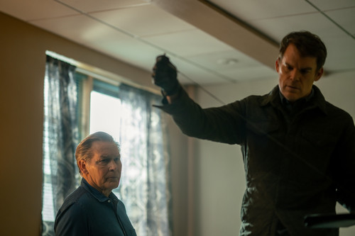 L-R: James Remar as Harry Morgan and Michael C. Hall as Dexter Morgan in Dexter: Resurrection, episo.jpg