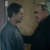 L-R: Michael C. Hall as Dexter Morgan and David Zayas as Angel Batista in Dexter: Resurrection, epis