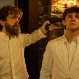 L-R: Peter Dinklage as Leon Prater and Jack Alcott as Harrison Morgan in Dexter: Resurrection, episo