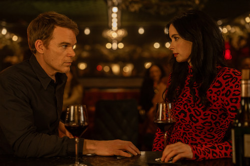 L-R: Michael C. Hall as Dexter Morgan and Krysten Ritter as Mia in Dexter: Resurrection, episode 5, .jpg