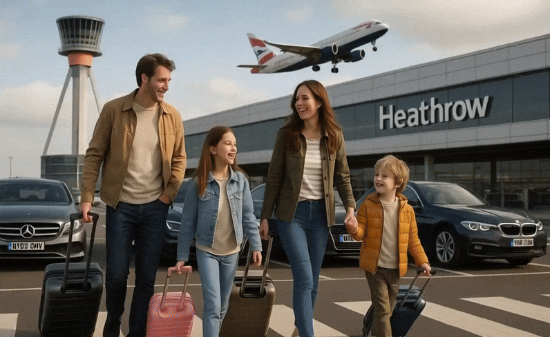 Chauffeur taking keys from a customer at a London airport terminal for a Meet & Greet parking service.