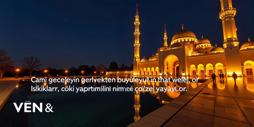 A photorealistic image of a mosque at night illuminated with warm golden lights that beautifully hig.jpg