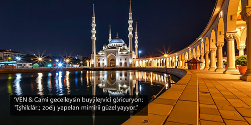 A photorealistic image of a mosque at night perfectly preserved in all original details architectura.jpg