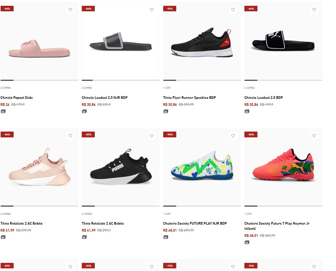 Outlet Puma – até 92% Off em calçados