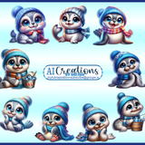 WINTER BABY SEALS AI CREATIONS BG11