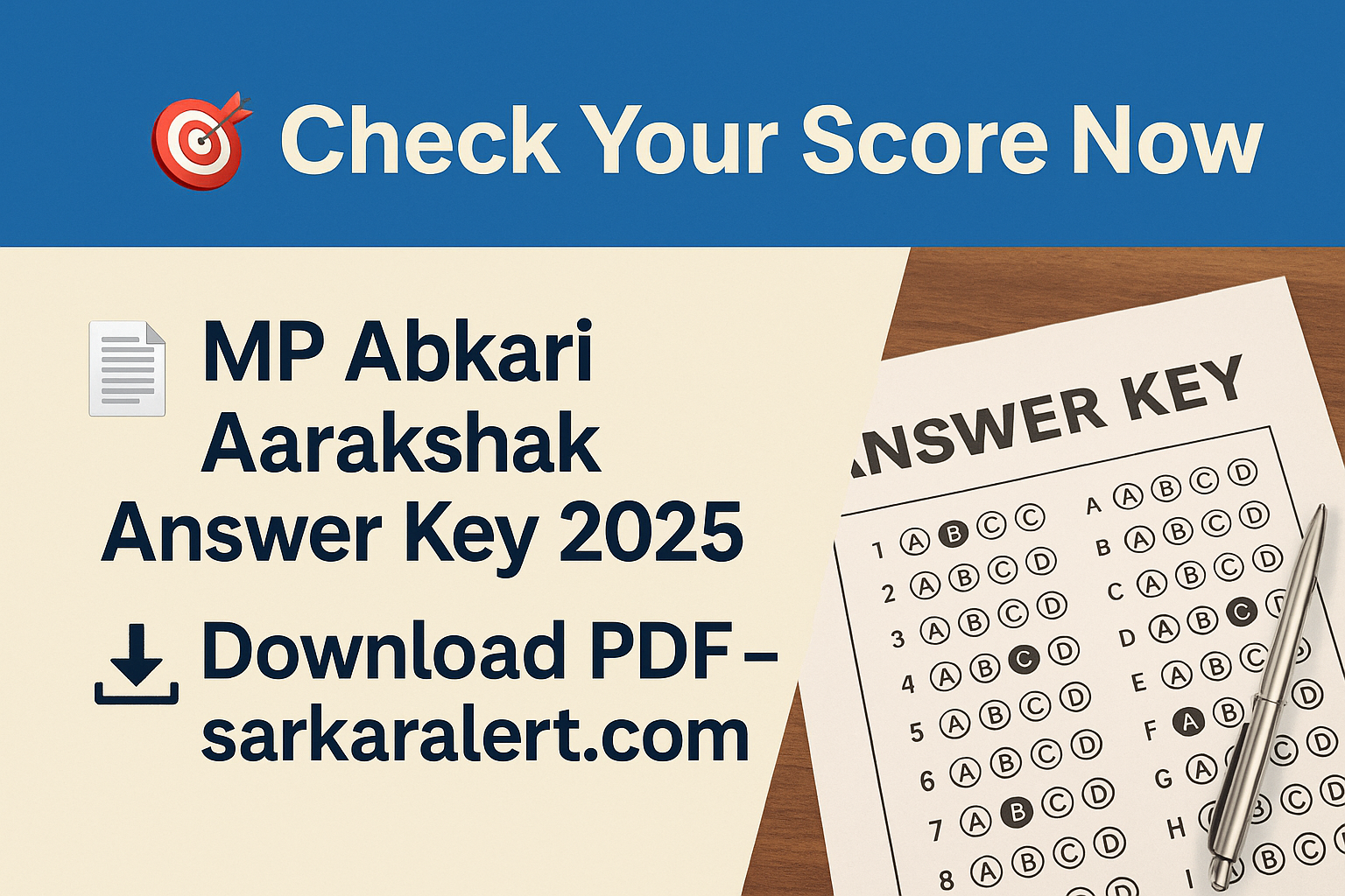 MP Abkari Aarakshak Answer Key 2025 PDF Download – Official MPESB Answer Key