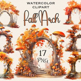 Fall arch watercolor autumn clipart 77235698
