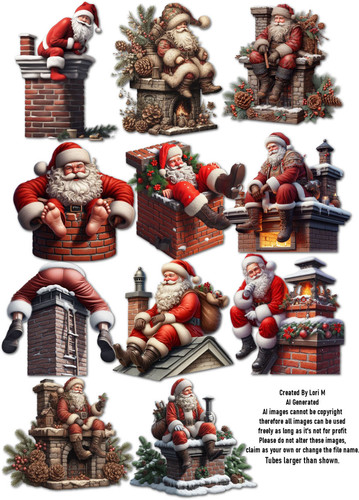 SantaOnChimney2AImadeByLoriM