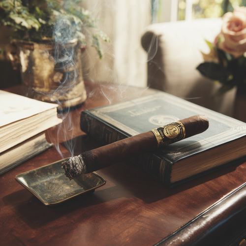 eman3139 a Rocky Patel Decade cigar laying on a ash tray on pol b9f97154 3b0a 4770 9b93 a1da1d080745.png