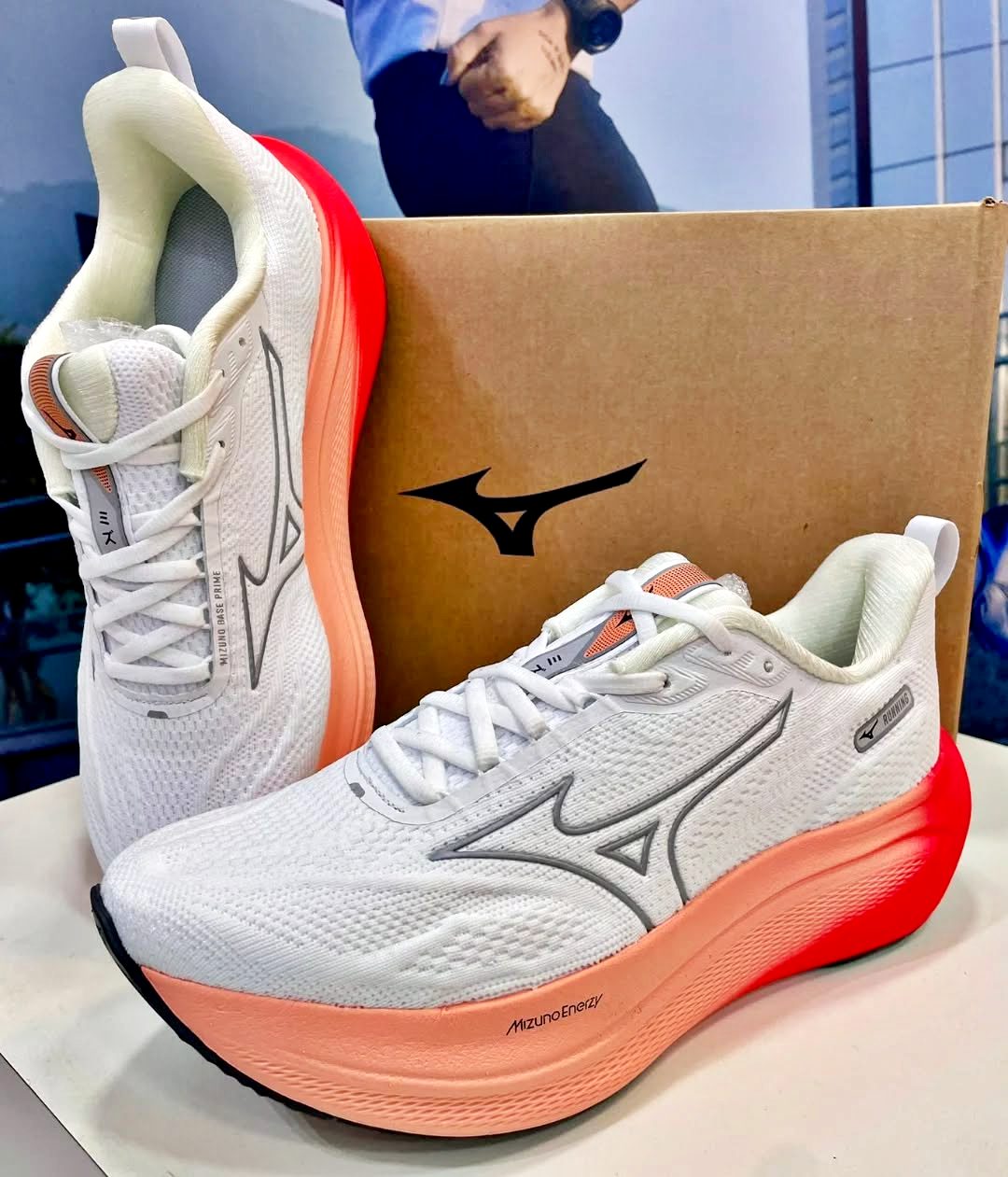 Tênis Mizuno Base Prime Masculino – Branco+Vermelho
