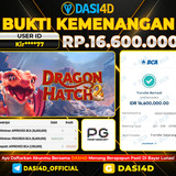 BUKTI KEMENANGAN 14 OKTOBER 2025 DI DRAGON  HATCH 2 RP.16.600.000