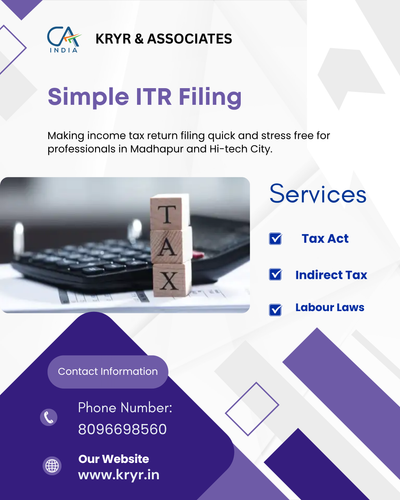 A client shared how easy their ITR filing was with KRYR & ASSOCIATES..png