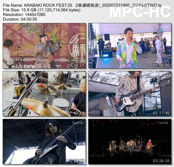 [TV-Variety] ARABAKI ROCK FEST.25 (FujiTV TWO 2025.07.23)
