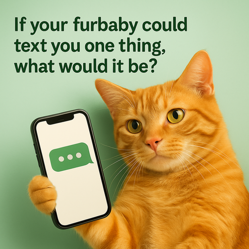 A photograph features a ginger tabby cat holding a.png