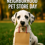 Puppy with Shopping Bag at Twilight