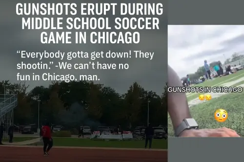 Video of middle school children playing soccer in Chicago being forced to drop to the ground and fle.webp