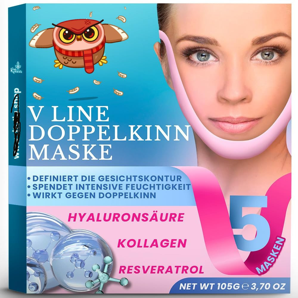 #VerdientProvisionen<br>5er Set Kinnmaske zur Reduzierung des Doppelkinns mit Kollagen und Hyaluronsäure
