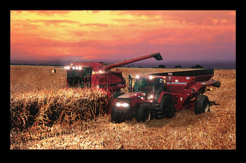 Harvesting Case tractors Green ones are for showing, but the red ones are for working!.jpg