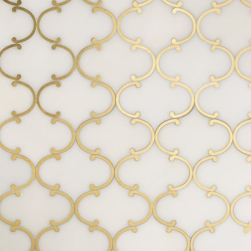 Dionysus II Royal White Marble and Brass Waterjet Mosaic.jpg