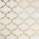 Dionysus II Royal White Marble and Brass Waterjet Mosaic