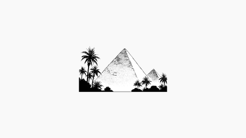 a pyramids with palm trees.png