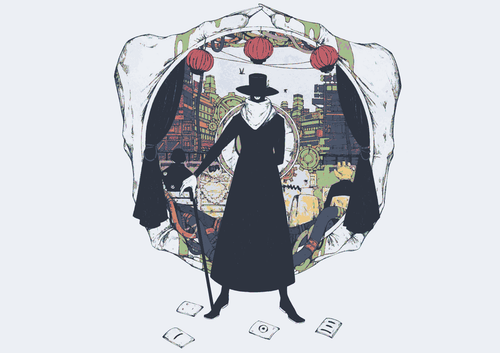 a person in a hat and long black dress.png