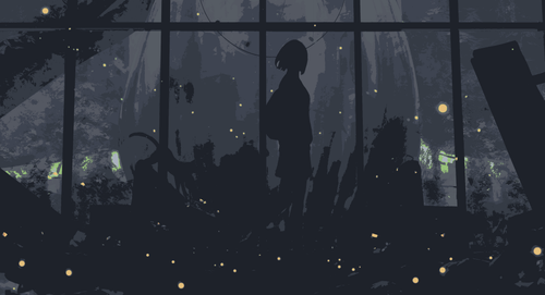 a silhouette of a person standing in a room with a window.png