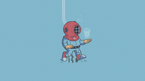 cartoon a cartoon of a diver.png